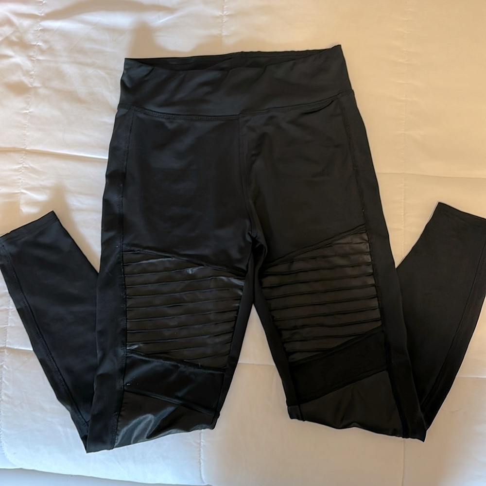 Black rocker/leather leggings